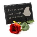 Plaque funéraire rectangle en ardoise naturelle 11x16 cm
