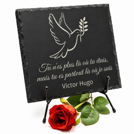 Plaque funéraire carrée en ardoise naturelle 20x20 cm