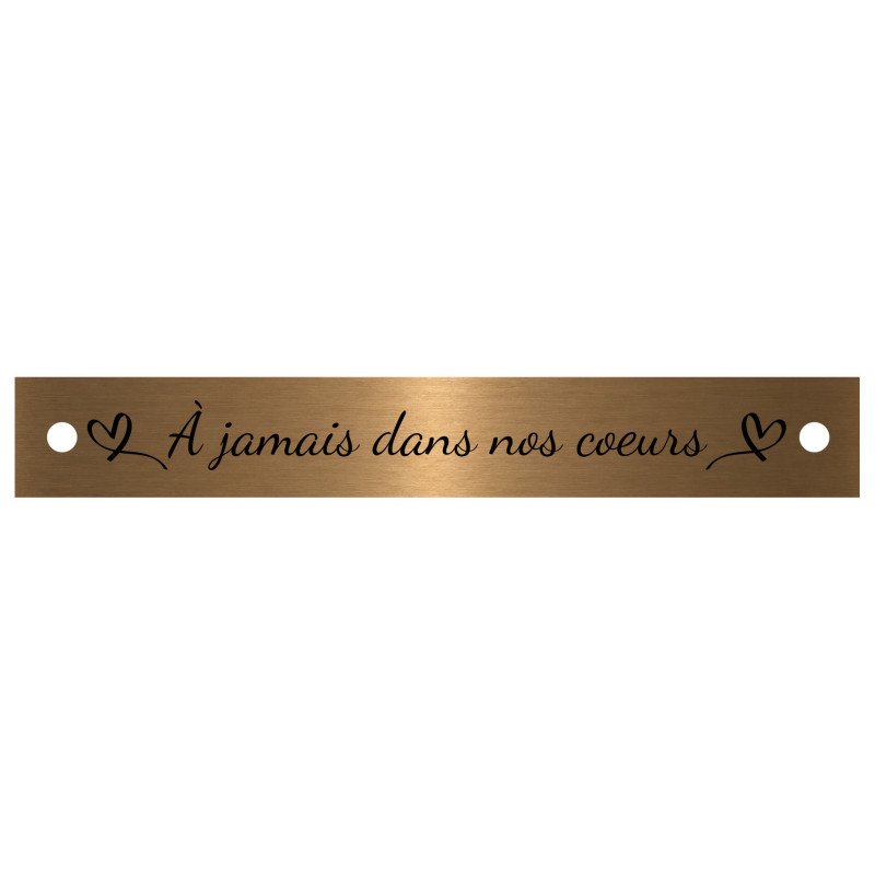 Inter funéraires acrylique bronze/noir 14x2 cm coins droits