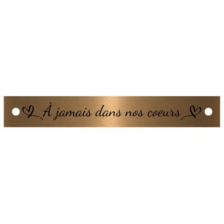 Inter funéraires acrylique bronze/noir 14x2 cm coins droits