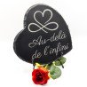 Plaque funéraire cœur en ardoise naturelle 20x20 cm