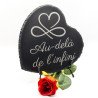 Plaque funéraire cœur en ardoise naturelle 20x20 cm