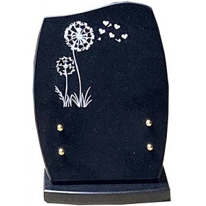 Min-stèle funéraire rectangle en granit naturel pissenlit 25x18 cm