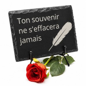 Plaque funéraire rectangle en ardoise naturelle 14x19 cm