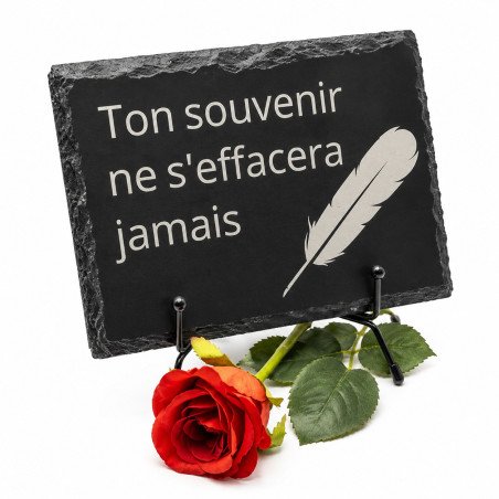 Plaque funéraire rectangle en ardoise naturelle 14x19 cm