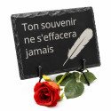 Plaque funéraire rectangle en ardoise naturelle 14x19 cm