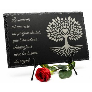 Plaque funéraire rectangle en ardoise naturelle 20x30 cm