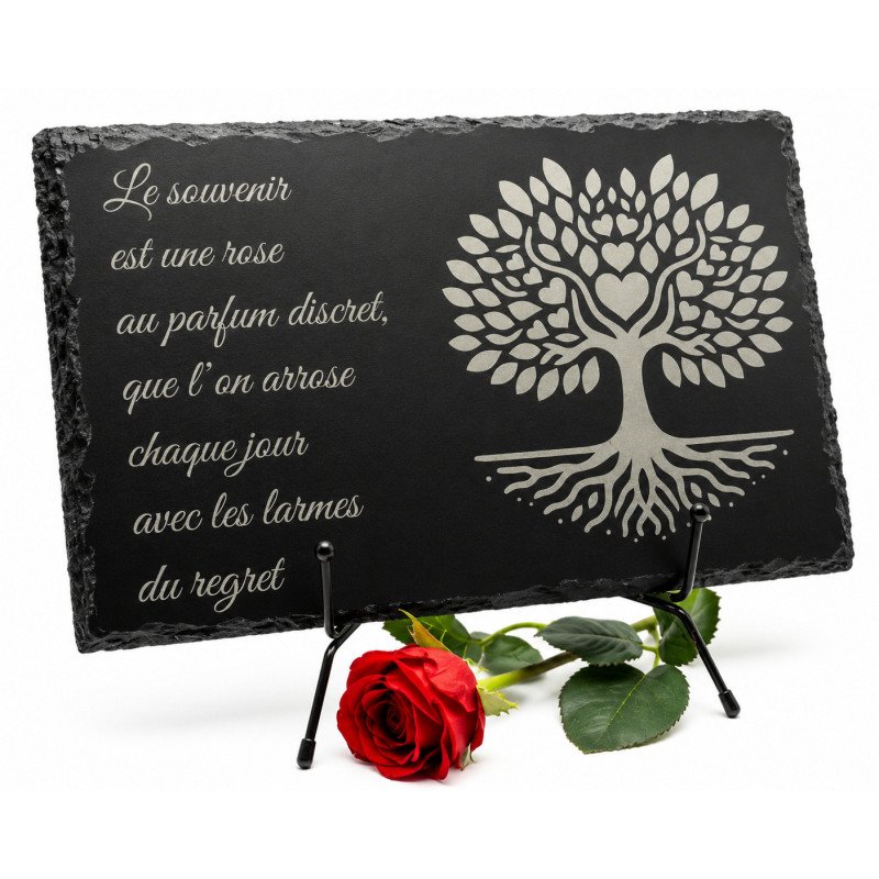 Plaque funéraire rectangle en ardoise naturelle 20x30 cm