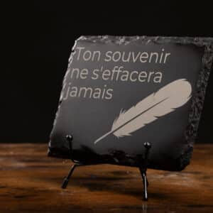 Plaque funéraire en ardoise personnalisée