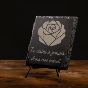 Plaque funéraire en ardoise personnalisée
