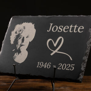 Plaque funéraire en ardoise personnalisée
