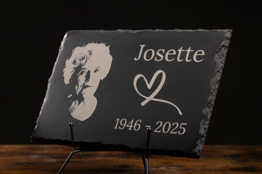 Plaque funéraire en ardoise personnalisée