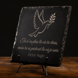 Plaque funéraire en ardoise personnalisée