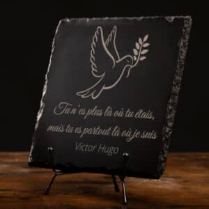 Plaque funéraire en ardoise personnalisée