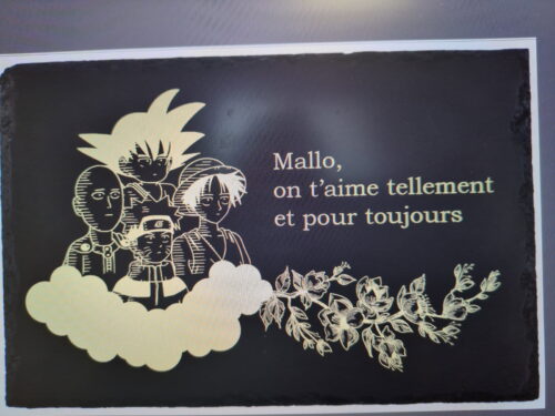 Plaque funéraire en ardoise 30x20 cm photo review