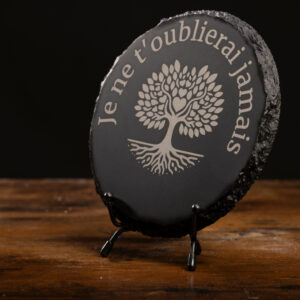 Plaque funéraire en ardoise personnalisée