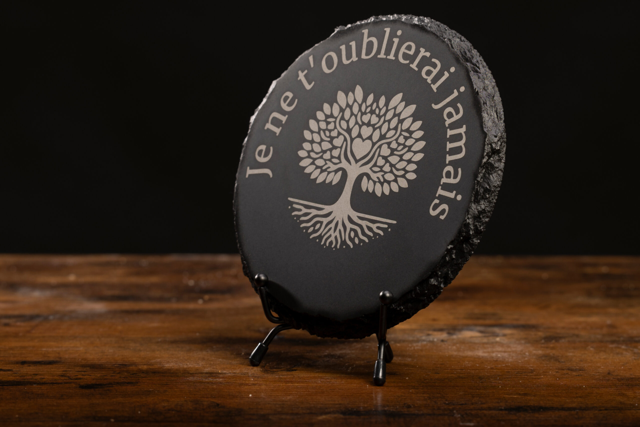 Plaque funéraire en ardoise personnalisée